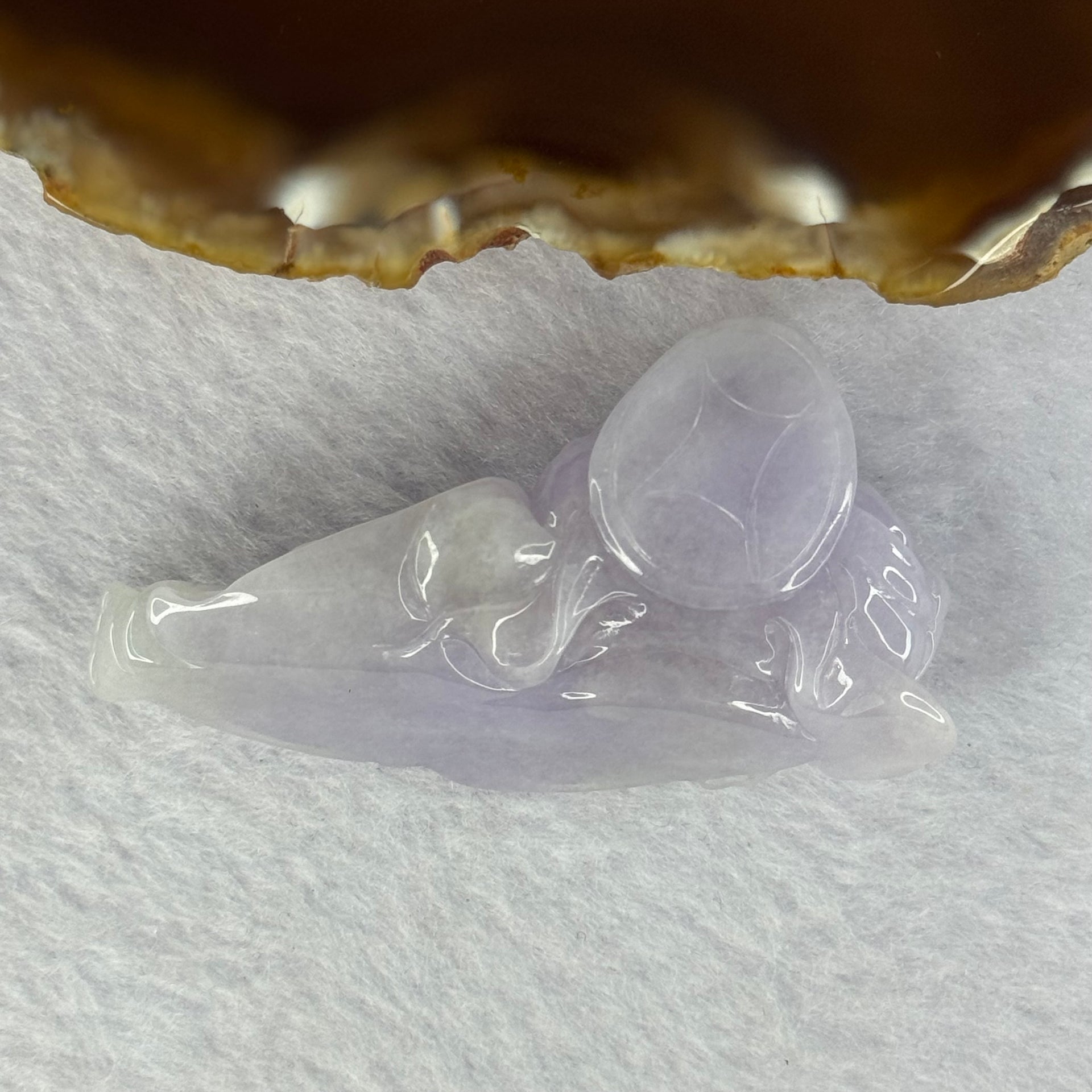 Type A Lavender Jadeite Milo Buddha Display 紫罗兰翡翠弥勒佛摆件 33.33g 57.9 by 27.3 by 20.6mm - Huangs Jadeite and Jewelry Pte Ltd