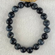 Natural Blue Tiger Eye Quartz Beads Bracelet 31.36g 17.5cm 10.9mm 19 Beads - Huangs Jadeite and Jewelry Pte Ltd