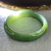 Type A Natural Jelly Green with Brownish Piao Hua Jadeite Bangle 49.14g Inner Diameter 57.2mm 13.1 by 7.3mm (Close to Perfect) - Huangs Jadeite and Jewelry Pte Ltd