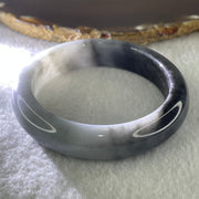Type A Natural Wuji Grey Black Jadeite Bangle 66.98g Inner Diameter 56.6mm 13.7 by 8.1mm (Slight Internal Lines) - Huangs Jadeite and Jewelry Pte Ltd