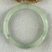 Type A Jelly Light Green with Blueish Green Piao Hua Floral Jadeite Bangle 38.24g Inner Diameter 55.8mm 9.4 by 7.2mm (Slight Internal Lines) - Huangs Jadeite and Jewelry Pte Ltd
