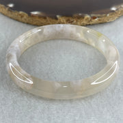 Natural Pink with Purple Flower Agate Set Oval Bangle 101.87g Inner Diameter 56.0mm 11.2 by 7.2mm - Huangs Jadeite and Jewelry Pte Ltd