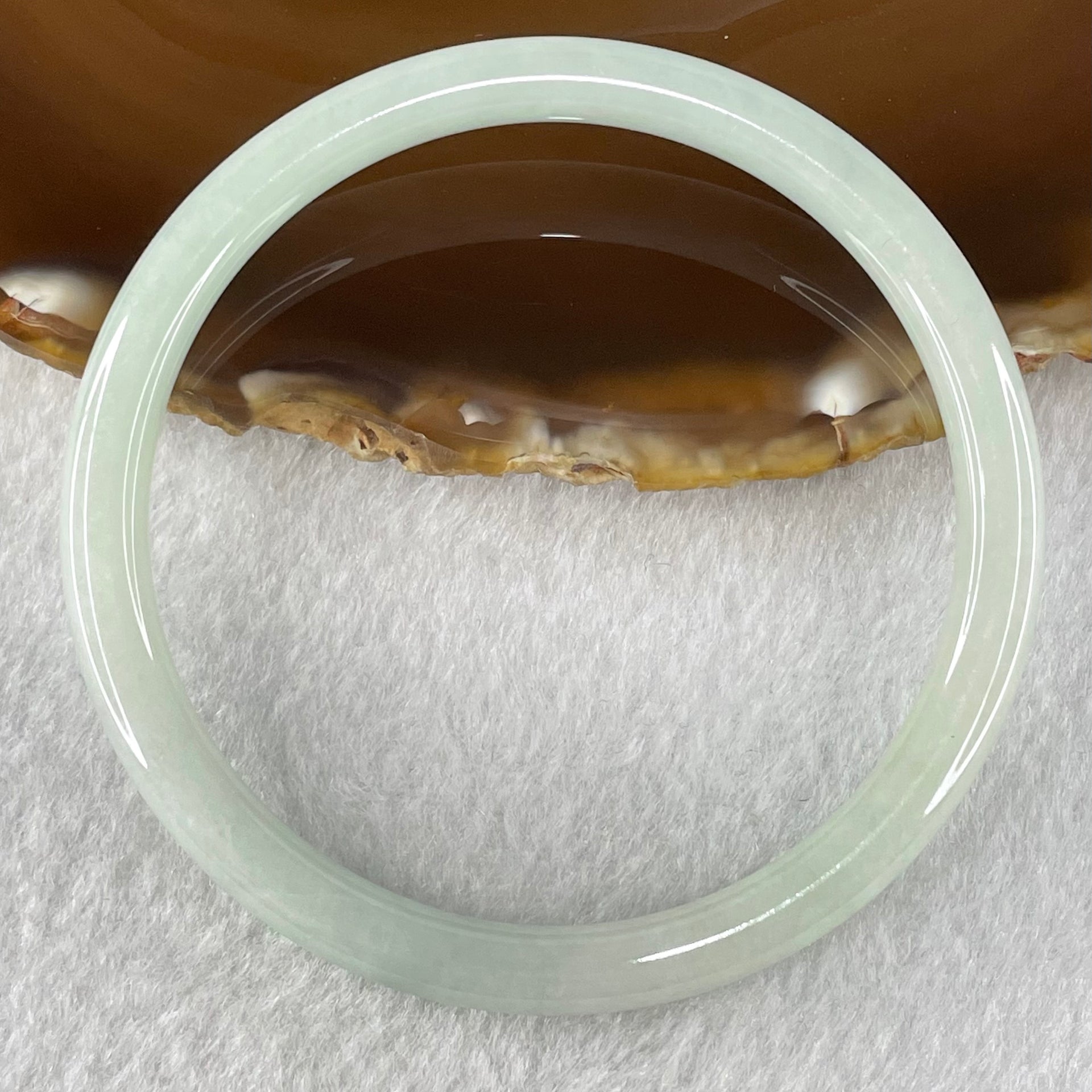 Type A Light Blueish Green Jadeite Bangle 19.39g Internal Diameter 57.6mm 5.9 by 6.0mm (Slight Internal Lines) - Huangs Jadeite and Jewelry Pte Ltd