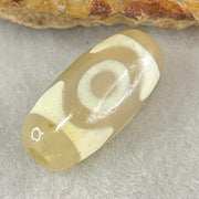 Natural Powerful Tibetan Old Oily Agate 3 Eyes Dzi Bead Heavenly Master (Tian Zhu) 三眼天诛 2.71g 20.1 by 9.8mm - Huangs Jadeite and Jewelry Pte Ltd