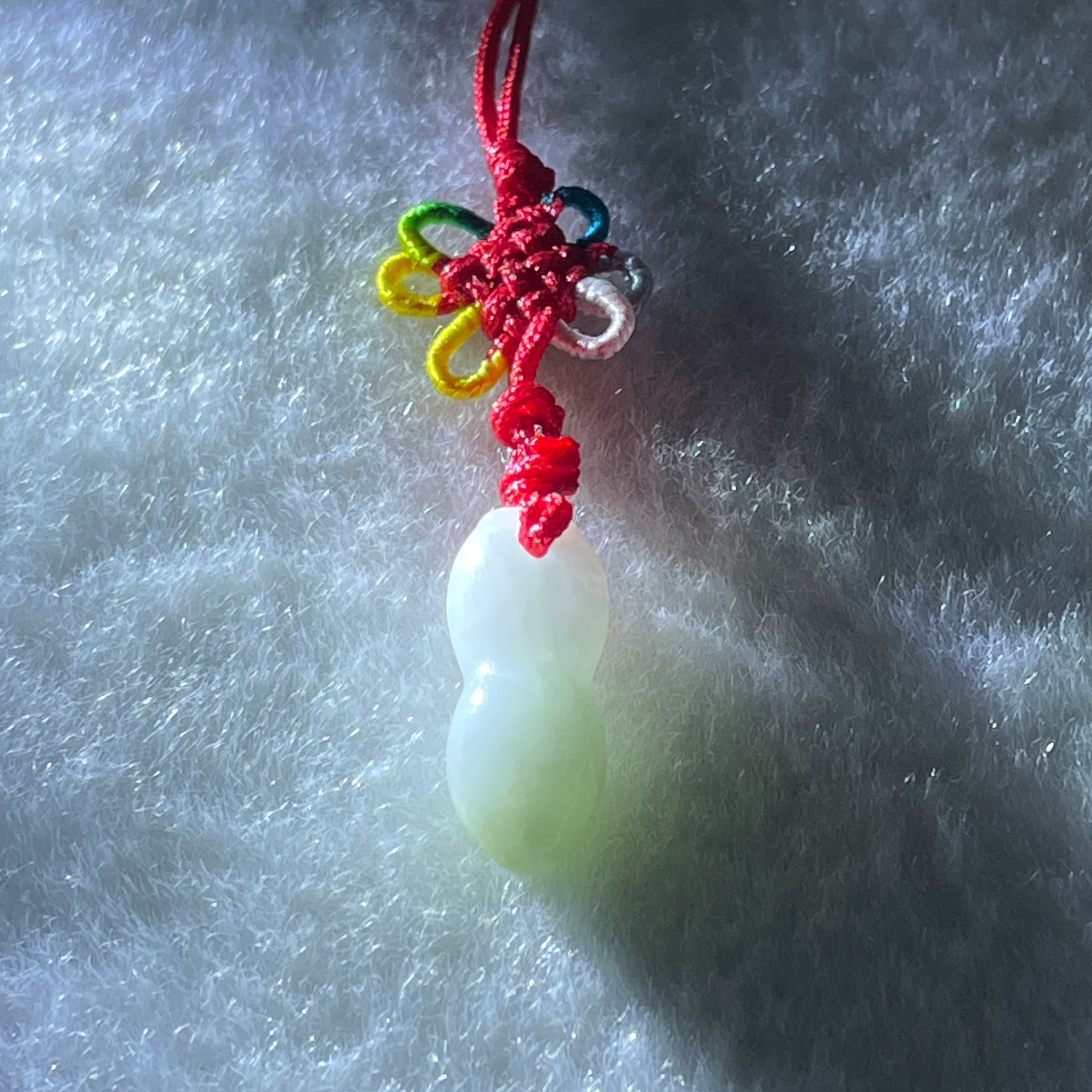 Type A Green with Lavender Jadeite Peanut Charm 1.78g 18.0 by 6.5mm - Huangs Jadeite and Jewelry Pte Ltd