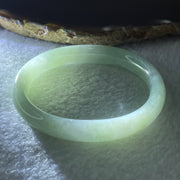 Type A Jelly Full Light Green Jadeite Oval Bangle Internal Diameter 53.7mm 31.30g 9.7 by 7.0mm (Very Very Slight Internal Lines) - Huangs Jadeite and Jewelry Pte Ltd