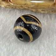 Natural Powerful Tibetan Old Oily Agate 1 Eye with Mountain Support Dzi Bead Heavenly Master (Tian Zhu) 一眼天诛 1.45g 10.3 by 10.3mm - Huangs Jadeite and Jewelry Pte Ltd