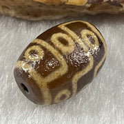 Natural Powerful Tibetan Old Oily Agate 9 Eyes Dzi Bead Heavenly Master (Tian Zhu) 九眼天诛 2.06g 13.8 by 10.0mm - Huangs Jadeite and Jewelry Pte Ltd