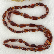 Natural Tea Color Blood Amber Irregular Beads Necklace 天然茶色血珀项链 14.99g 10.3 by 6.5 by 5.2mm 37pcs - Huangs Jadeite and Jewelry Pte Ltd