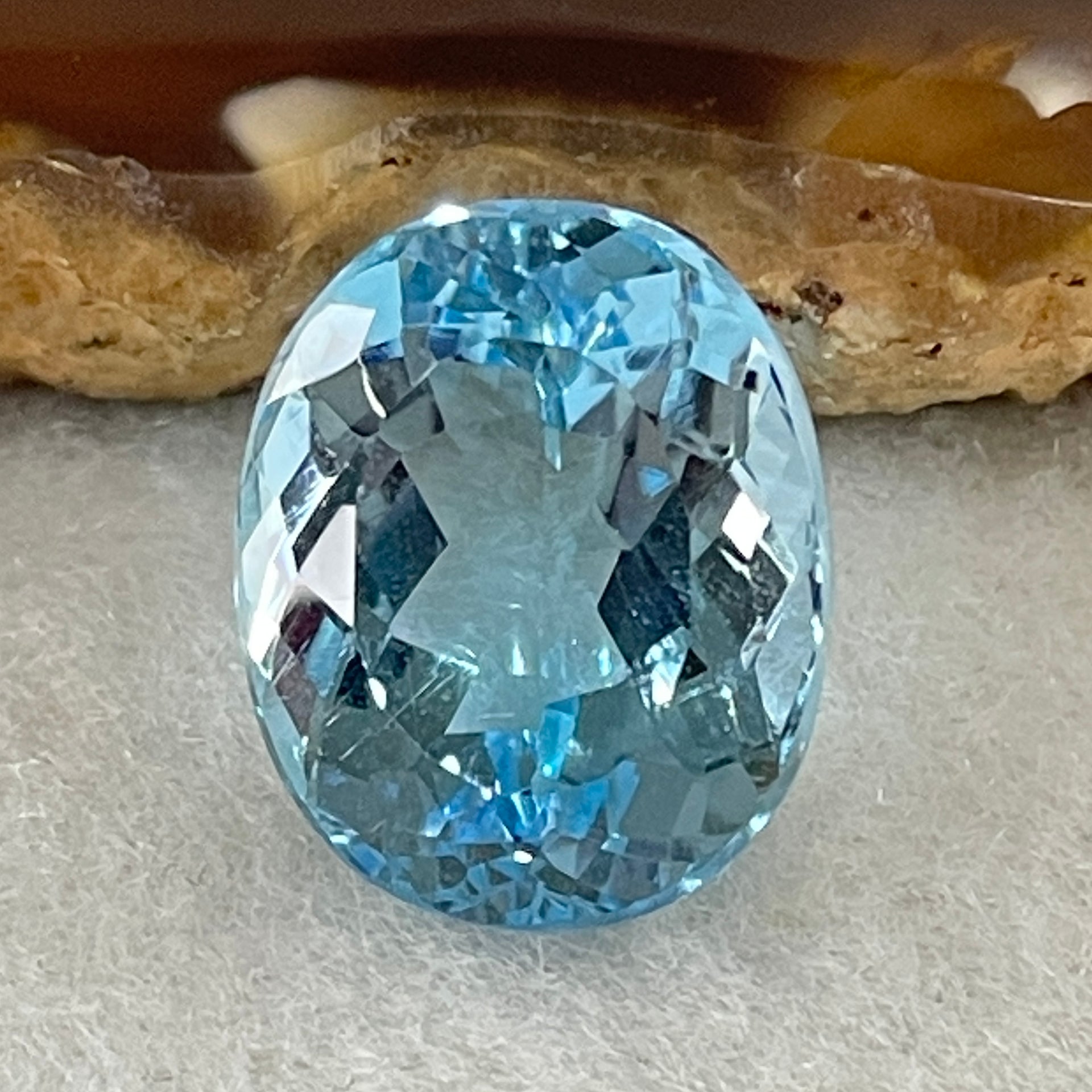 Natural Sky Blue Topaz Oval Shape 13.46ct 14.9 by 12.2 by 8.7mm - Huangs Jadeite and Jewelry Pte Ltd