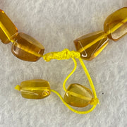Natural Yellow Amber Fragments Bracelet 11.18g 18cm 15.4 by 10.2 by 8.1mm 15pcs - Huangs Jadeite and Jewelry Pte Ltd