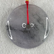 Type A Lavender with Wuji Grey Patches Jadeite Ping An Kou Donut Pendant Necklace 66.60g 52.1 by 9.7mm - Huangs Jadeite and Jewelry Pte Ltd