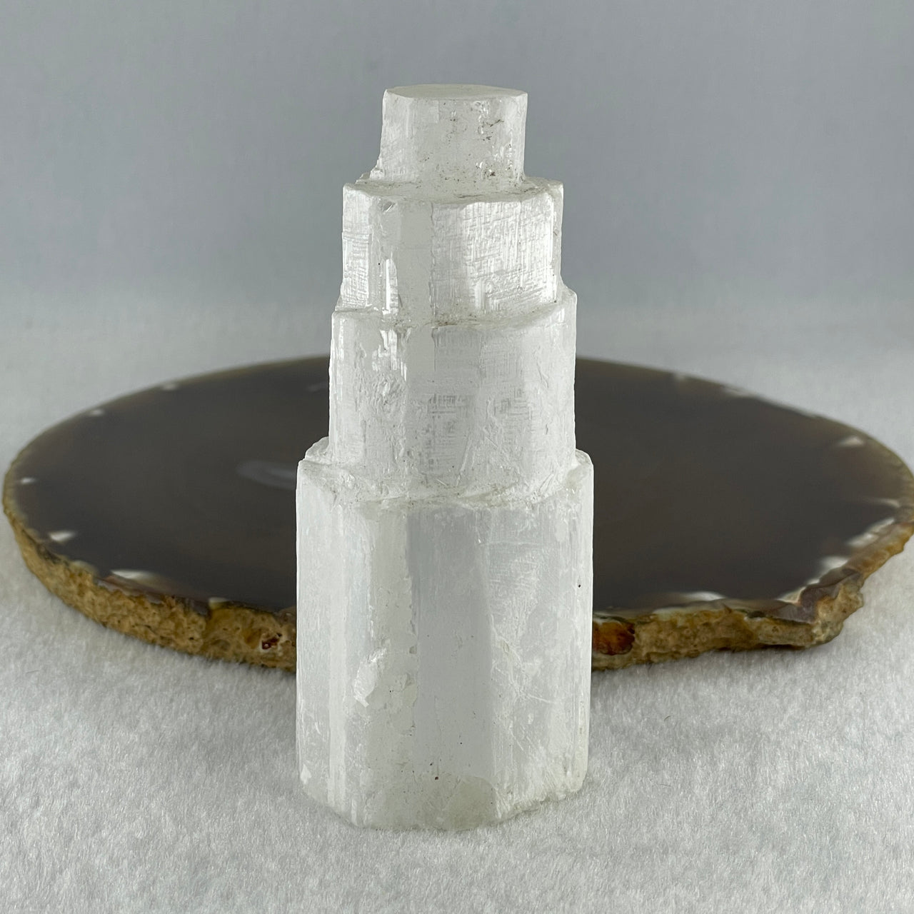 Natural Selenite Tower Display 184.66g 92.4 by 39.9 by 37.1mm