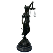 Antique European Handmade Bronze Lady of Justice Display 3,071.9g 148.0 by 148.0 by 422.0mm - Huangs Jadeite and Jewelry Pte Ltd