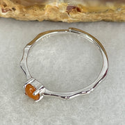 Type A Red Cabochon Jadeite in S925 Sliver Ring (Adjustable Size) 0.99g 4.0 by 2.5mm - Huangs Jadeite and Jewelry Pte Ltd