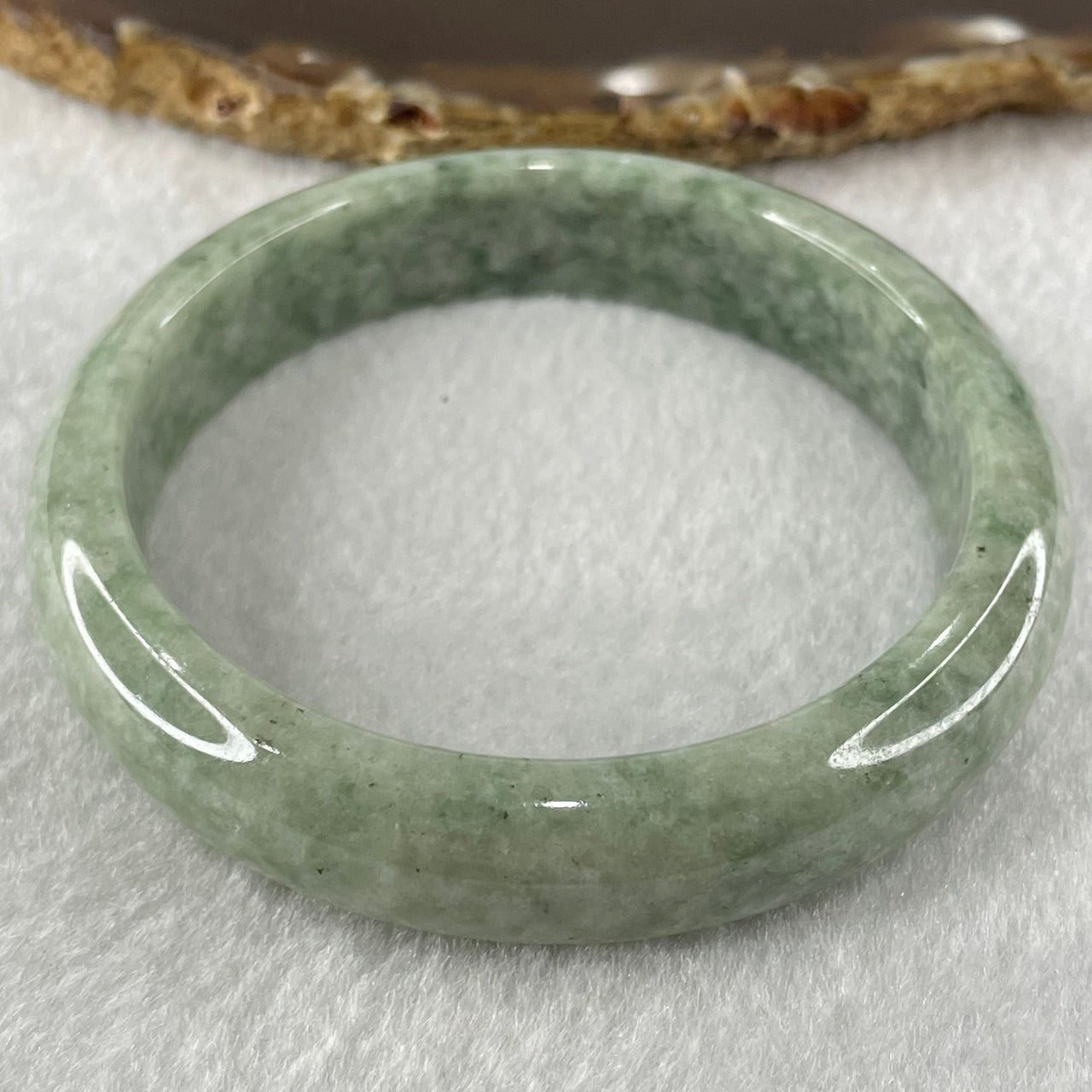 Type A Green Dou Qing Jadeite Bangle 51.01g Internal Diameter 57.8mm 13.7 by 7.8mm (Close to Perfect) - Huangs Jadeite and Jewelry Pte Ltd