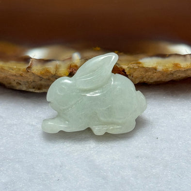 Type A Faint Green Lavender Yellow Jadeite Rabbit Pendant 5.13g 22.5 by 8.0 by 17.9mm