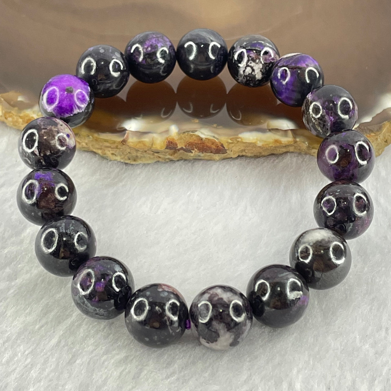 Very Good Grade Natural Sugilite Bracelet 天然苏纪石手链 46.25g 17cm 11.8mm 17 Beads - Huangs Jadeite and Jewelry Pte Ltd