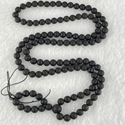 Natural Dark Matt Black Amber Beads Necklace 天然大黑天翁琥珀项链 11.40g 58cm 5.7mm 108 Beads - Huangs Jadeite and Jewelry Pte Ltd