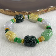 Type A Burmese Jade Jadeite Pig Piglets Bracelet 54.50g each about 18.1 by 13.9mm - Huangs Jadeite and Jewelry Pte Ltd