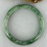 Type A Green with Emerald Green Piao Hua Jadeite Bangle Internal Diameter 57.2mm 51.99g 12.5 by 8.2mm (Very Slight Internal Lines) - Huangs Jadeite and Jewelry Pte Ltd