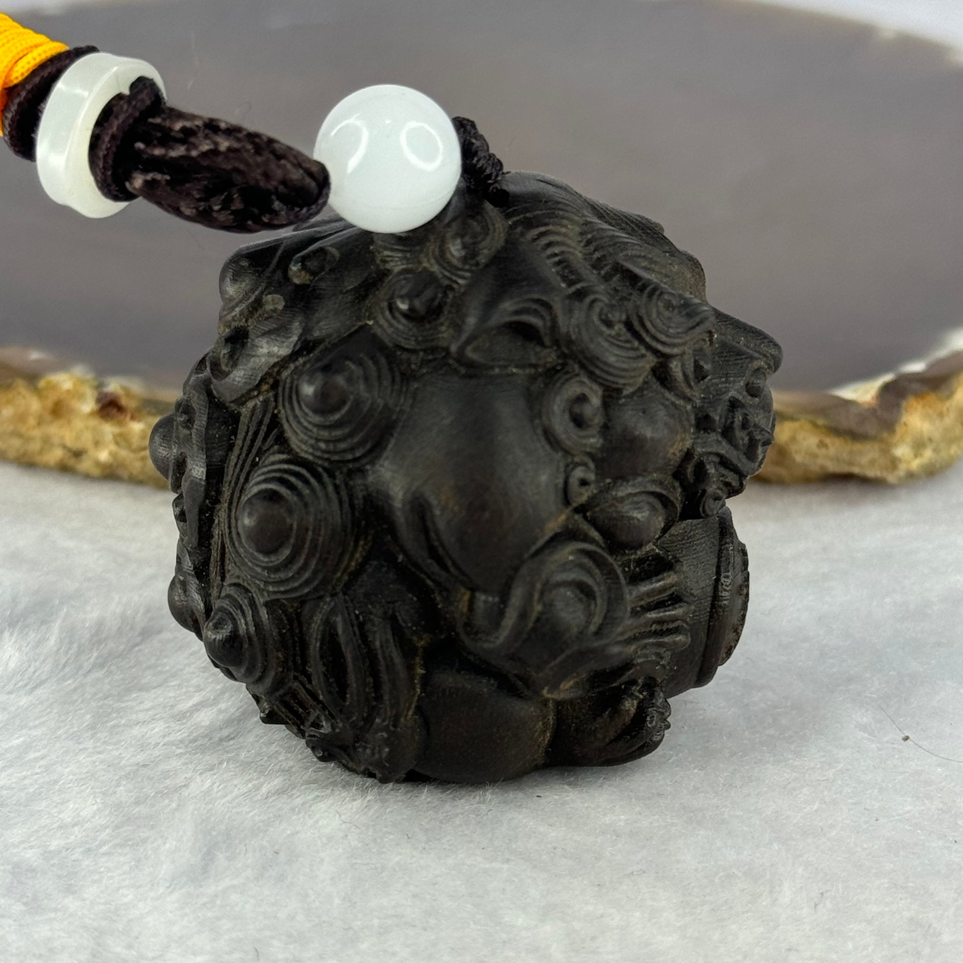 Natural Agarwood Dragon Wooden Handplay 天然沉香龙手把件 42.95g 38.2 by 45.0 by 43.0mm - Huangs Jadeite and Jewelry Pte Ltd