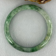 Type A Green with Emerald Green Piao Hua Jadeite Bangle Internal Diameter 57.2mm 51.99g 12.5 by 8.2mm (Very Slight Internal Lines) - Huangs Jadeite and Jewelry Pte Ltd