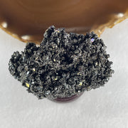 Natural Black Moissanite Rough Display wit Wooden Stand 140.35g 71.7 by 47.5 by 108.5mm - Huangs Jadeite and Jewelry Pte Ltd