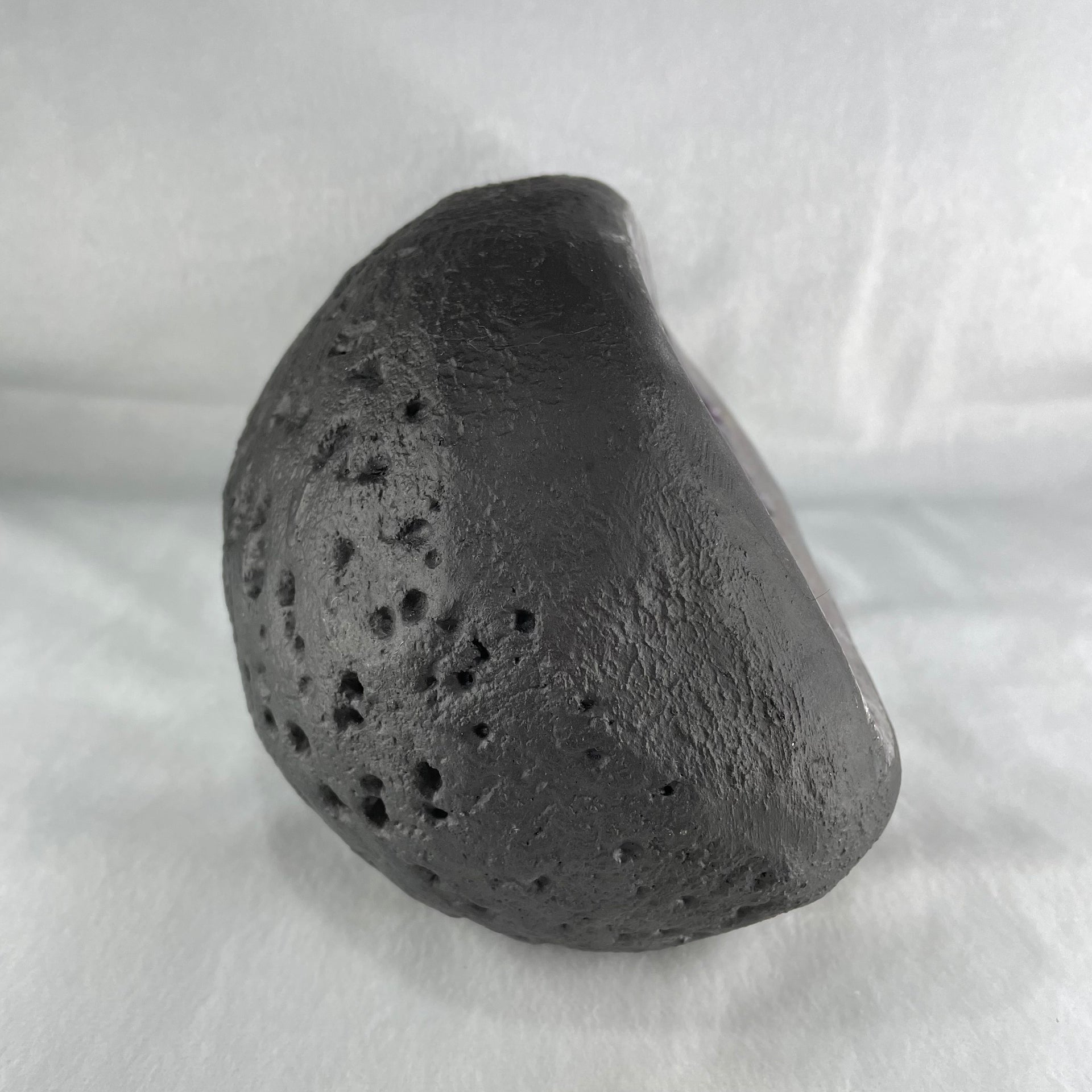 Natural Deep Intense Purple Amethyst Cave with Wooden Stand 5,981.0g 225.0 by 160.0 by 260.0mm - Huangs Jadeite and Jewelry Pte Ltd