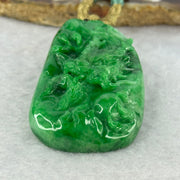 Grand Master Type A Spicy Green Jadeite Dragon 38.59g 54.6 by 31.6 by 11.3mm - Huangs Jadeite and Jewelry Pte Ltd