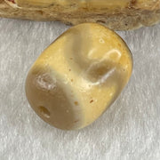 Natural Powerful Tibetan Old Oily Agate Tiger Tooth Daluo Dzi Bead Heavenly Master (Tian Zhu) 虎呀天诛 2.79g 14.1 by 11.2mm - Huangs Jadeite and Jewelry Pte Ltd