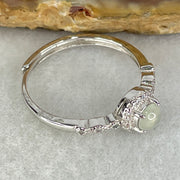 Type A Semi Icy Light Lavender Cabochon Jadeite in S925 Sliver Ring (Adjustable Size) 1.43g 4.2 by 2.5mm - Huangs Jadeite and Jewelry Pte Ltd