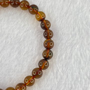 Natural Cognac Amber Beads Bracelet 4.14g 15cm 6.7mm 27 Beads - Huangs Jadeite and Jewelry Pte Ltd