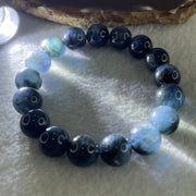 Above Average Natural Blue Devil Aquamarine Beads Bracelet 37.72g 16cm 11.8mm 17 Beads - Huangs Jadeite and Jewelry Pte Ltd