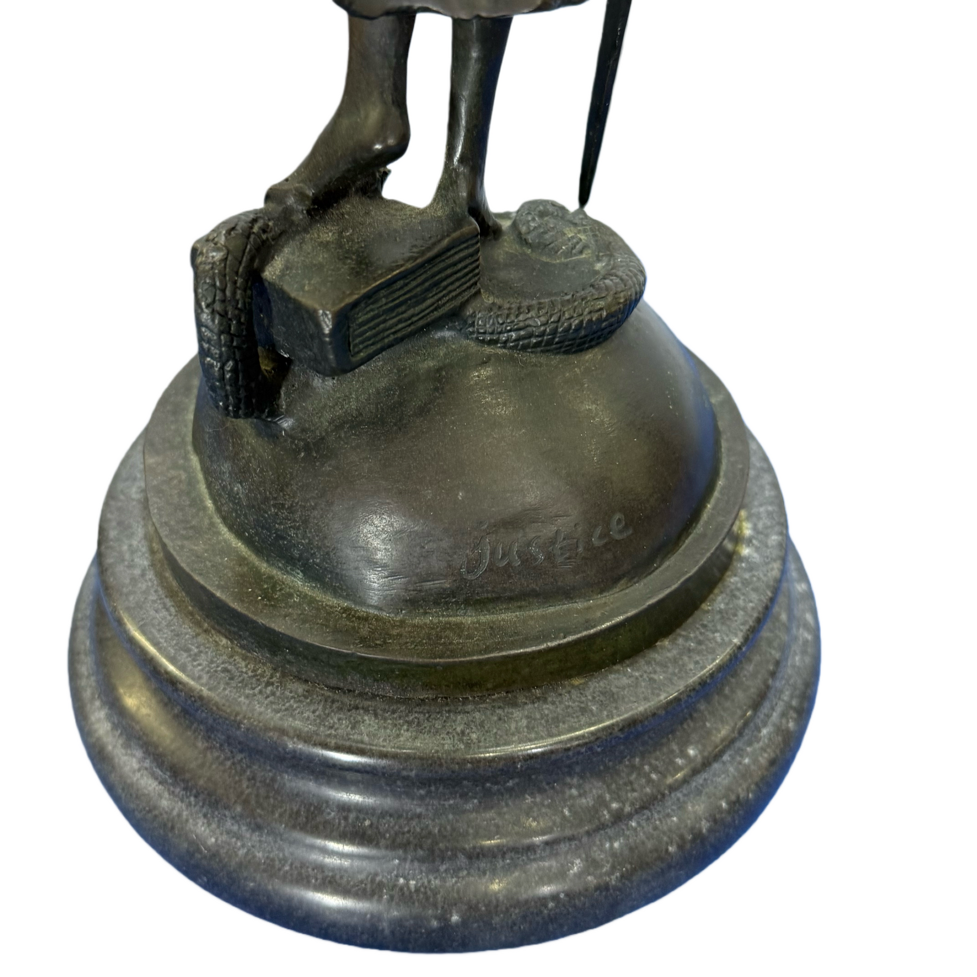 Antique European Handmade Bronze Lady of Justice Display 3,071.9g 148.0 by 148.0 by 422.0mm - Huangs Jadeite and Jewelry Pte Ltd