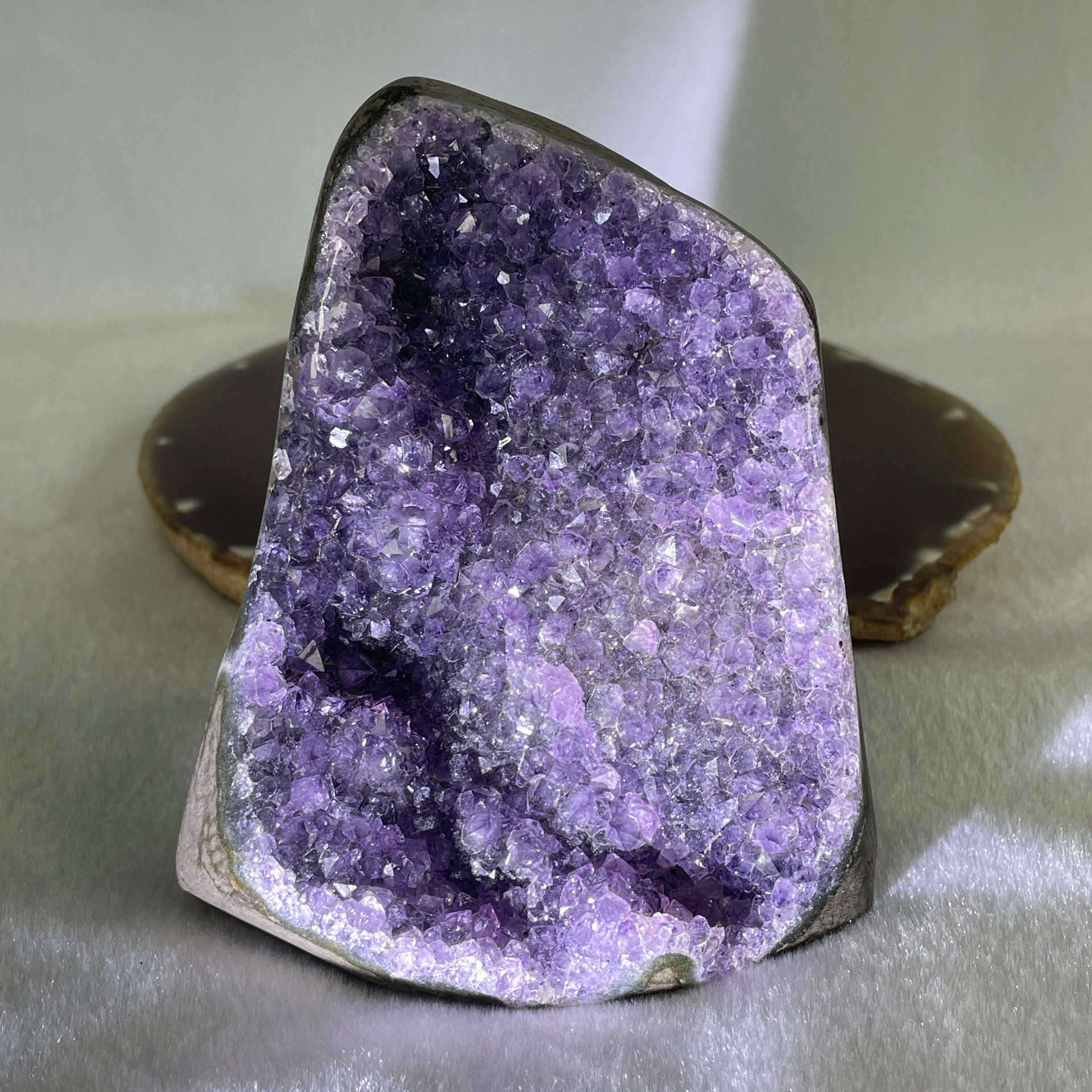 Natural Amethyst Rough Irregular Shaped Display 459.3g 85.2 by 69.4 by 96.2mm - Huangs Jadeite and Jewelry Pte Ltd