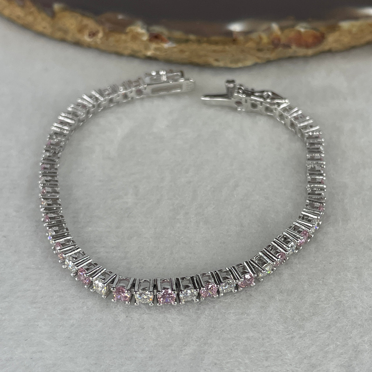 Genuine Moissanite S925 Silver Tennis Bracelet - 15cm - 0.1ct 3.0mm D VVS1 Excellent - 10.44g - GRA Certified with Certificate of Authenticity