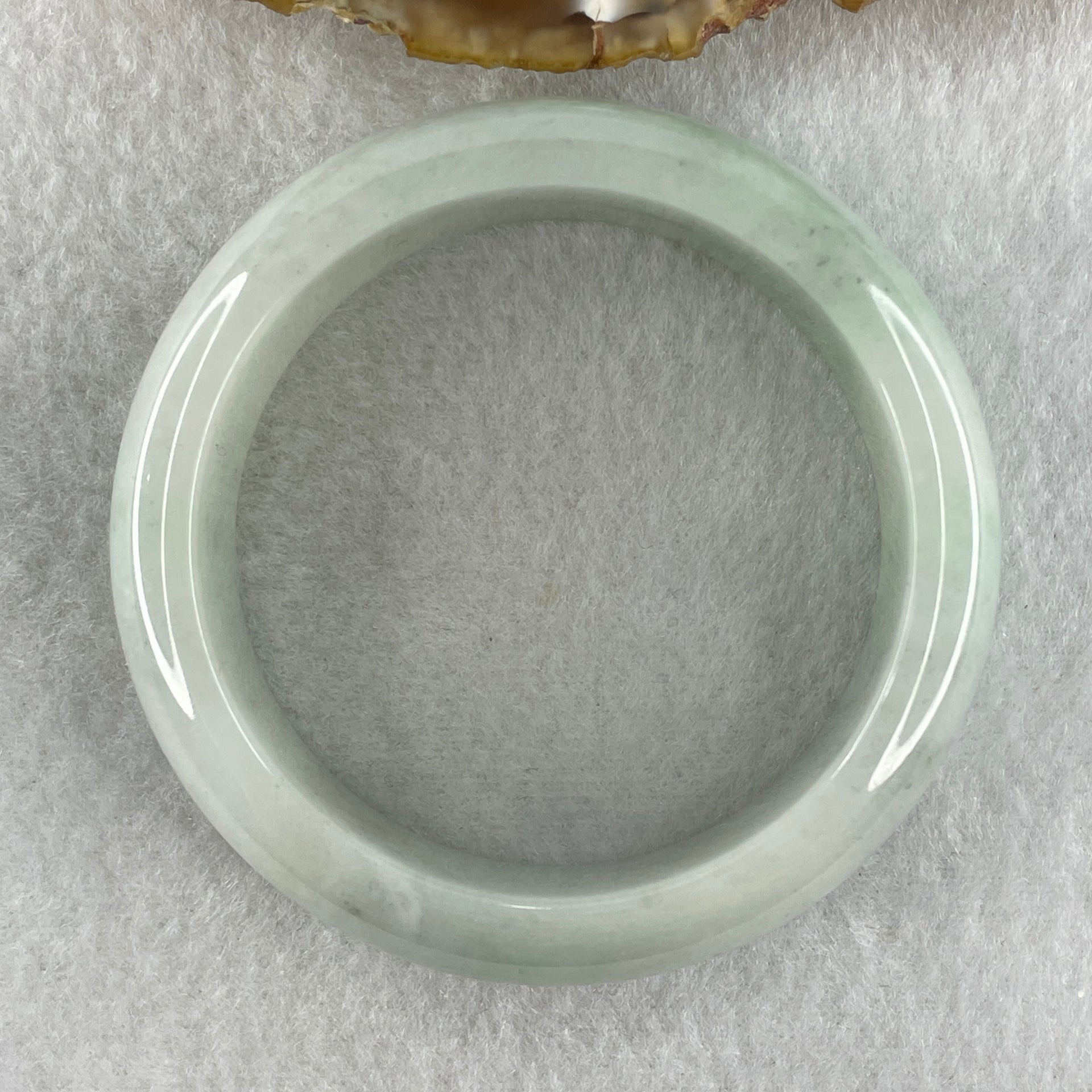 Type A Natural Light Green with Light Lavender Jadeite Bangle 84.56g Inner Diameter 54.5mm 19.0 by 8.4mm (Internal Line) - Huangs Jadeite and Jewelry Pte Ltd
