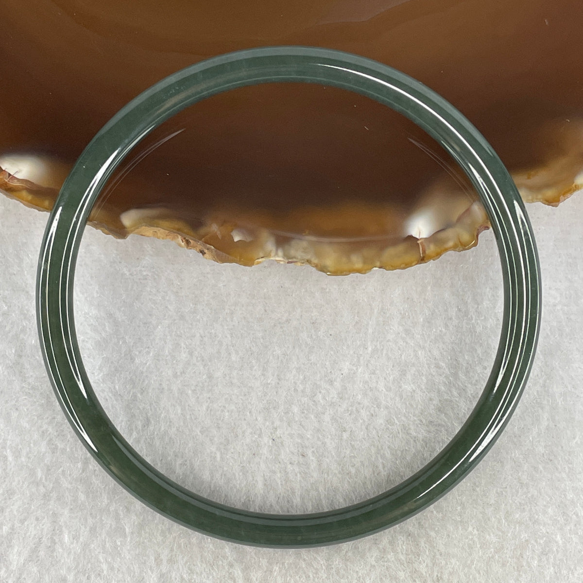 Natural Type A Green Jadeite Bangle | 62.1mm Inner Diameter (13.08g 5.0x5.1mm | Perfect Flawless Grade | Heart Harmony & Infinite Abundance) - Huangs Jadeite and Jewelry Pte Ltd