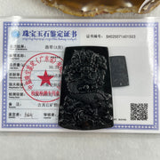 Type A Opaque to Partial Translucent Black Omphacite Jadeite Dragon Pendant 30.25g 64.4 by 42.8 by 8.2mm - Huangs Jadeite and Jewelry Pte Ltd