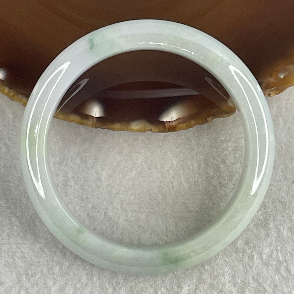 Certified Natural Type A Jelly Light Green & Light Lavender Jadeite Bangle |(53.89g | 54.0mm Inner Diameter | 13.3mm x 8.3mm | Very Very Slight External Line | Synergy, "Zi Qi Dong Lai" Noble Benefactor Magnet & Feng Shui Serenity Anchor) - Huangs Jadeite and Jewelry Pte Ltd