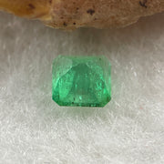 Natural Colombia Vivid Green Emerald (Beryl) Cut-Cornered Square Step cut 0.43ct 4.6 by 4.5 by 3.2mm - Huangs Jadeite and Jewelry Pte Ltd