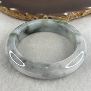 Natural Type Lavender with Wuji Grey and Dark Green Piao Hua Jadeite Bangle 70.71g Inner Diameter 55.4mm 14.0 by 9.5mm (Slight External Rough) - Huangs Jadeite and Jewelry Pte Ltd
