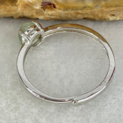 Type A Semi Icy Lavender with Green Cabochon Jadeite in S925 Sliver Ring (Adjustable Size) 1.20g 5.1 by 3.5mm - Huangs Jadeite and Jewelry Pte Ltd