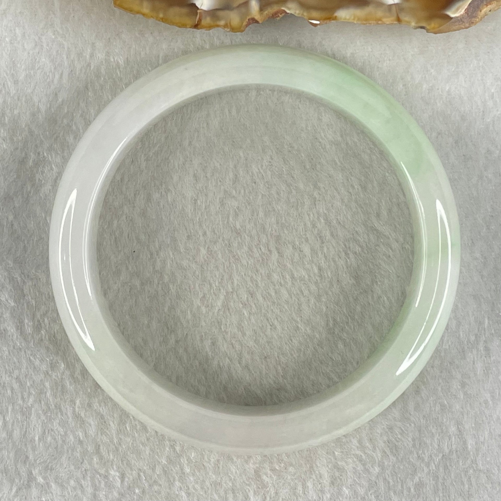 Type A Light Green Faint Lavender Jadeite Bangle 58.75g Inner Diameter 58.3mm 13.4 by 8.4mm (Slight Internal Line) - Huangs Jadeite and Jewelry Pte Ltd