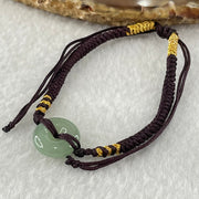 Type A Blueish Green Jadeite Ping An Kou Donut In String Bracelet 2.06g 12.7 by 4.4mm - Huangs Jadeite and Jewelry Pte Ltd