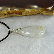 Type A Light Lavender Yellow Teardrop Pendant with S925 Clasp 4.68g 24.1 by 13.0 by 6.7mm - Huangs Jadeite and Jewelry Pte Ltd