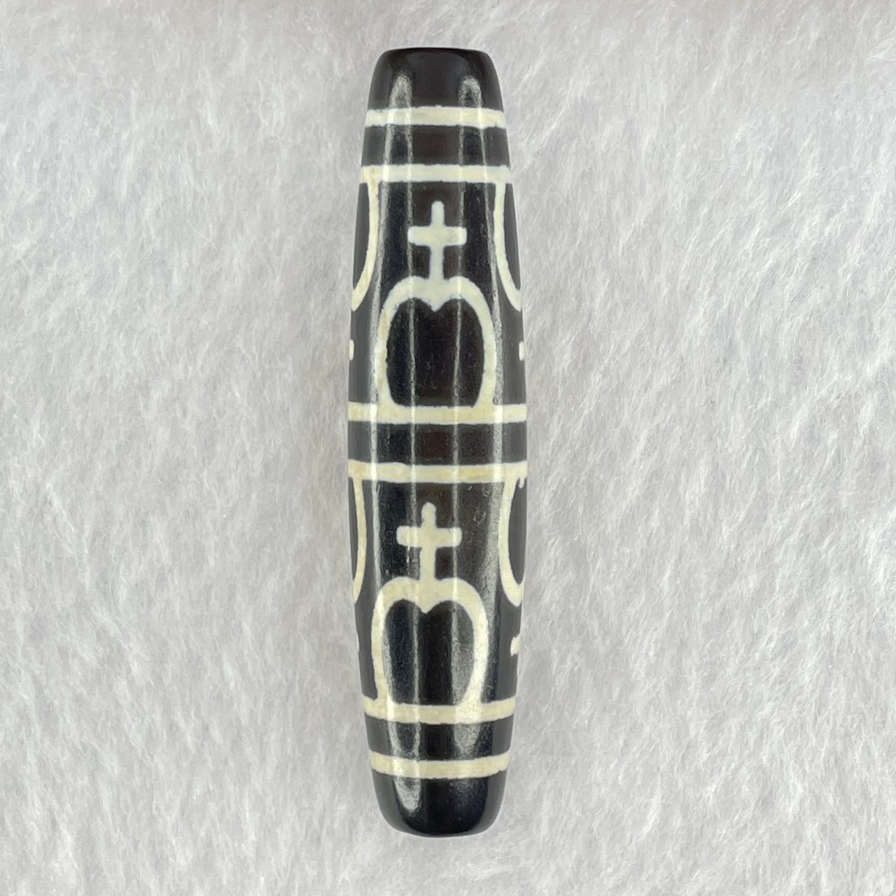 Natural Powerful Tibetan Old Oily Agate Nectar Vessel Dzi Bead Heavenly Master (Tian Zhu) 花蜜容器眼天诛 16.17g 58.3 by 13.4mm - Huangs Jadeite and Jewelry Pte Ltd