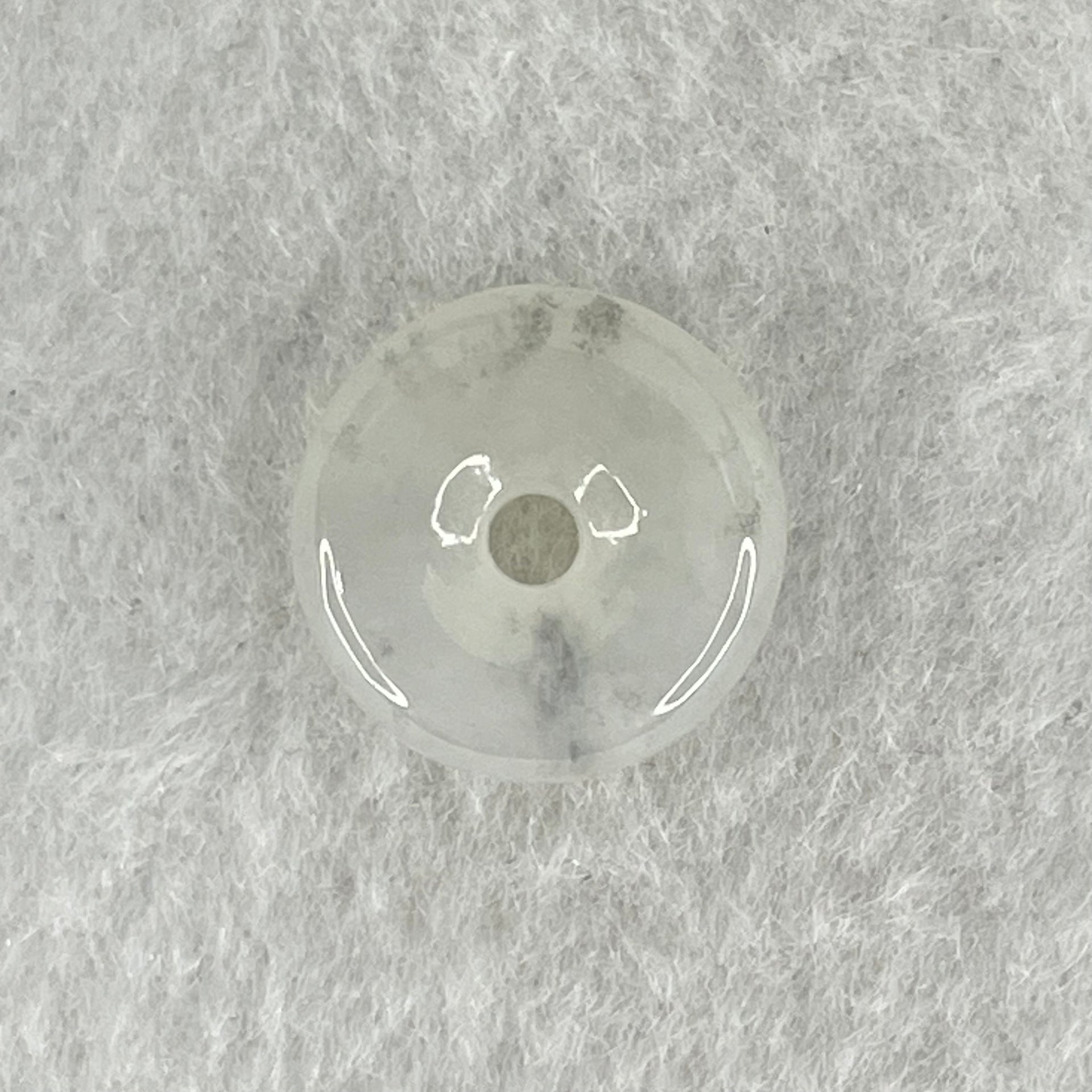 Type A Icy White Jadeite Ping An Kou Donut Charm Pendant 2.22g 14.4 by 5.0mm - Huangs Jadeite and Jewelry Pte Ltd