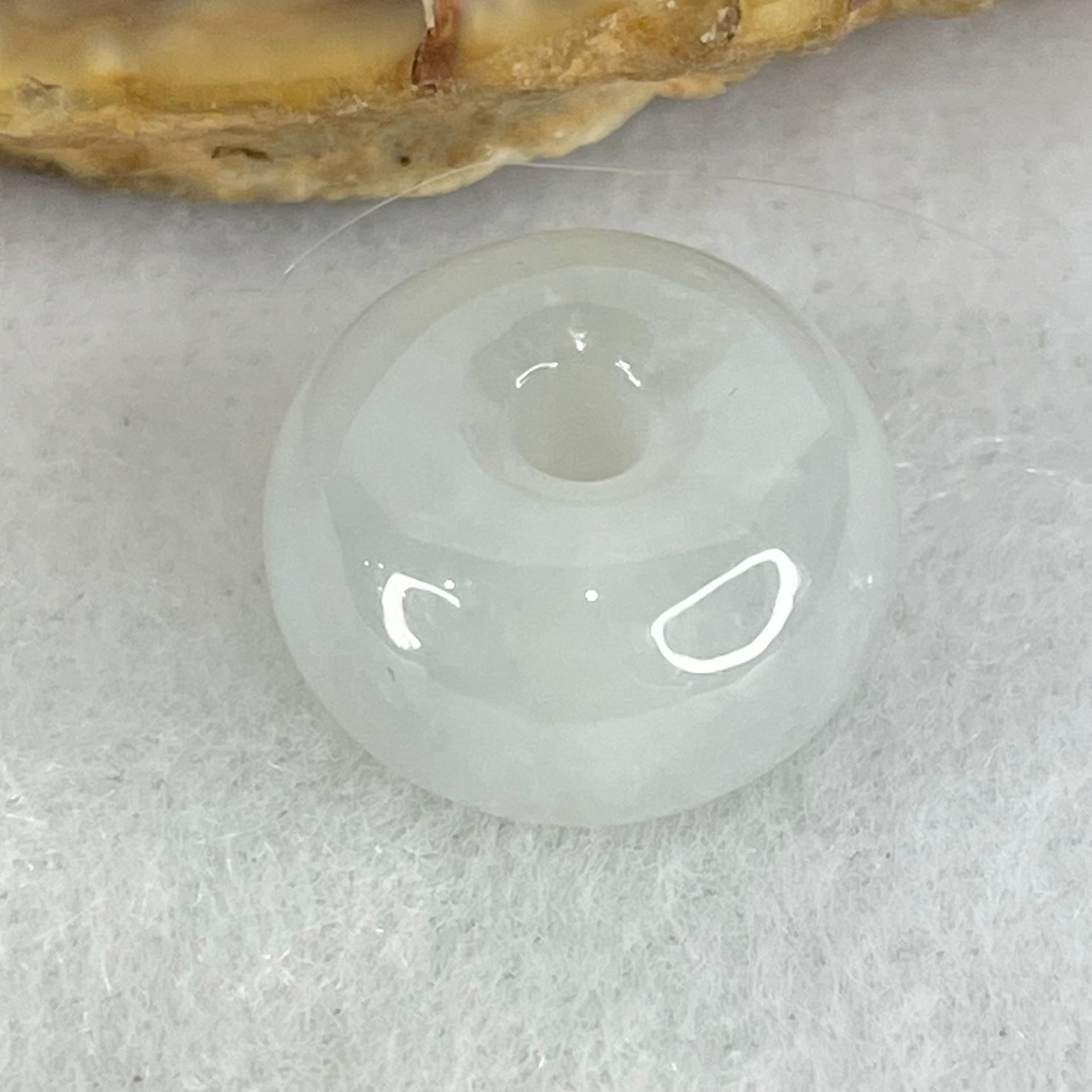 Type A Icy Jelly Faint Gren Lavender Jadeite Ping An Kou Charm/Pendant 2.48g 12.9 by 7.6mm - Huangs Jadeite and Jewelry Pte Ltd